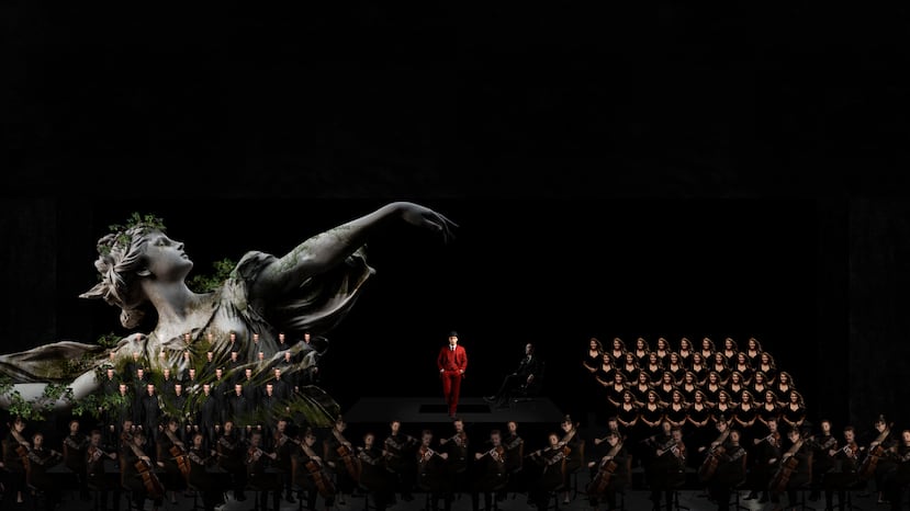 Boceto de lo que será la puesta en escena de "La condenación de Fausto", que cerrará el Festival Casals 2024.