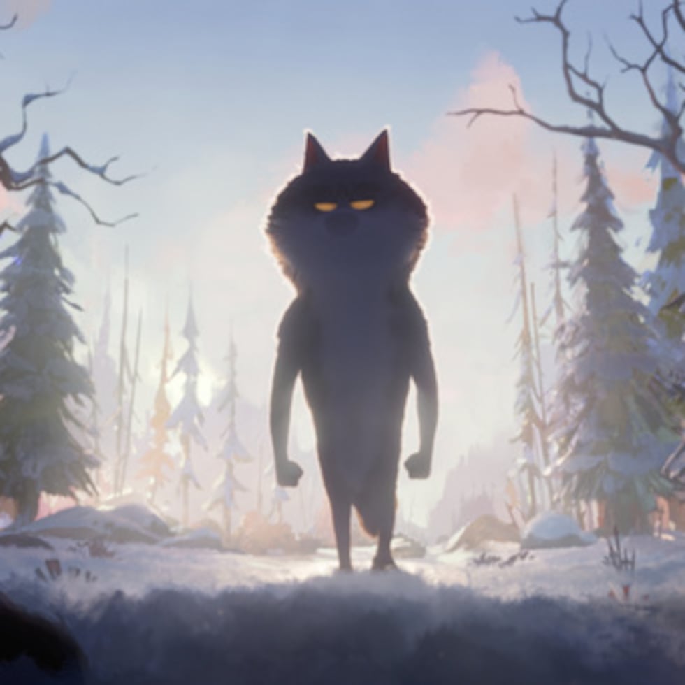 Esta imagen tomada de un vídeo y difundida por la agencia Romance muestra una escena de la película de dos minutos y medio "Unloved", creada para la empresa francesa de supermercados Intermarche, que cuenta la historia de un lobo solitario que decide cambiar. (Romance/Illogic Studios (Wizz)/Nadège Loiseau/Wibke Rauers vía AP)