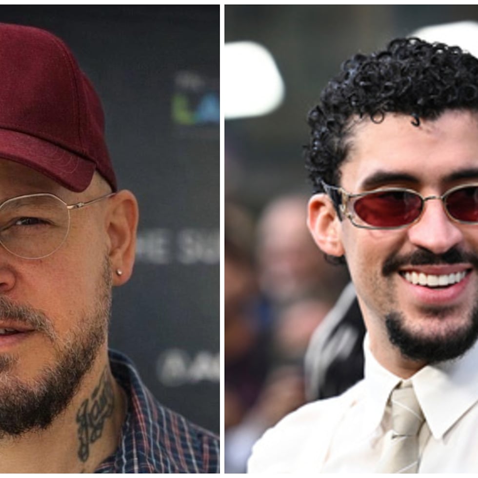 René Pérez, a la izquierda, hará su debut como director de un largometraje con la película 'Porto Rico", protagnizada por Bad Bunny, a la derecha.