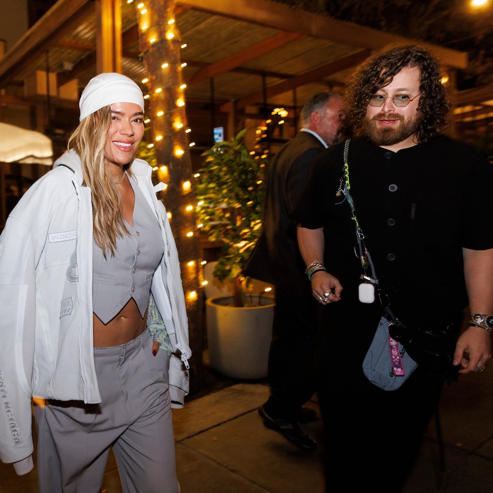 La cantante colombiana Karol G asistió al Super Bowl LX party en el restaurante Quince en San Francisco. (Santiago Mejia/San Francisco Chronicle via AP)