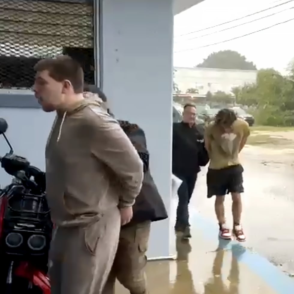 Dos de los arrestados durante un operativo de la Policía sobre el tráfico de armas.