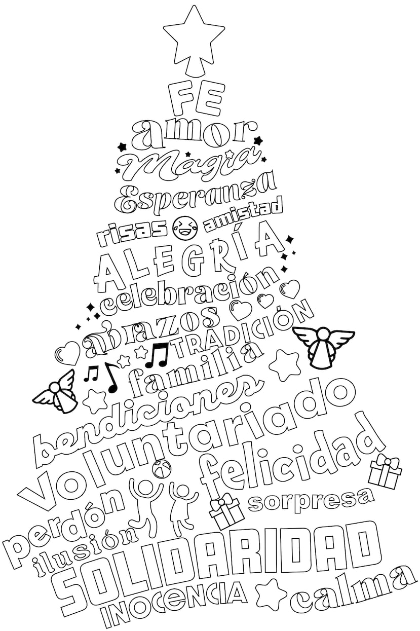 Colorea las palabras del árbol.