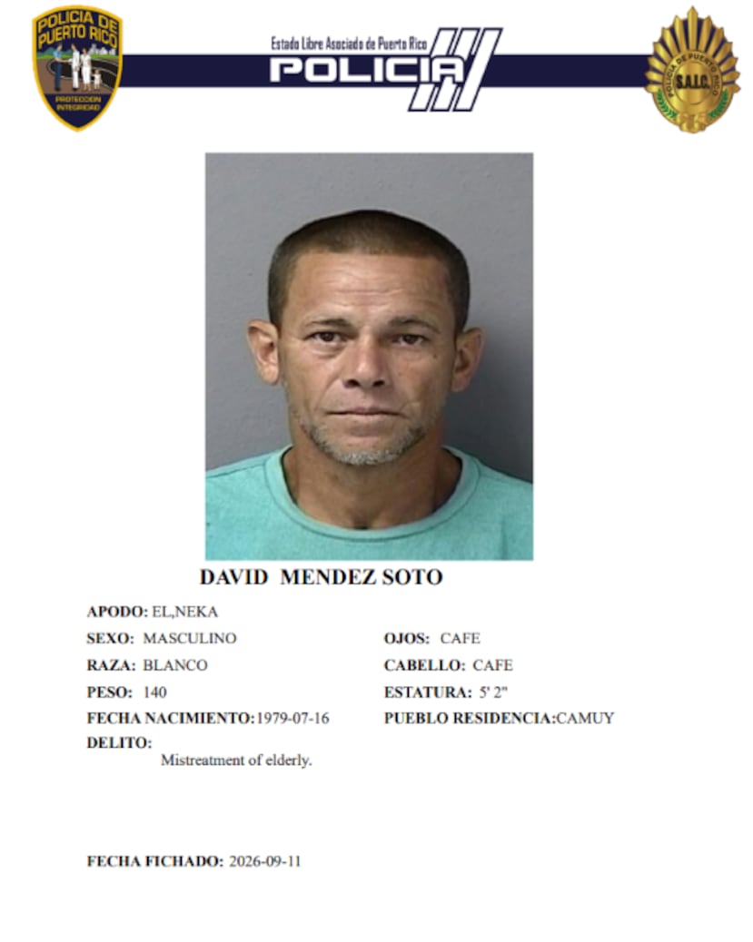 El imputado fue identificado como David Méndez Soto, residente de Camuy.
