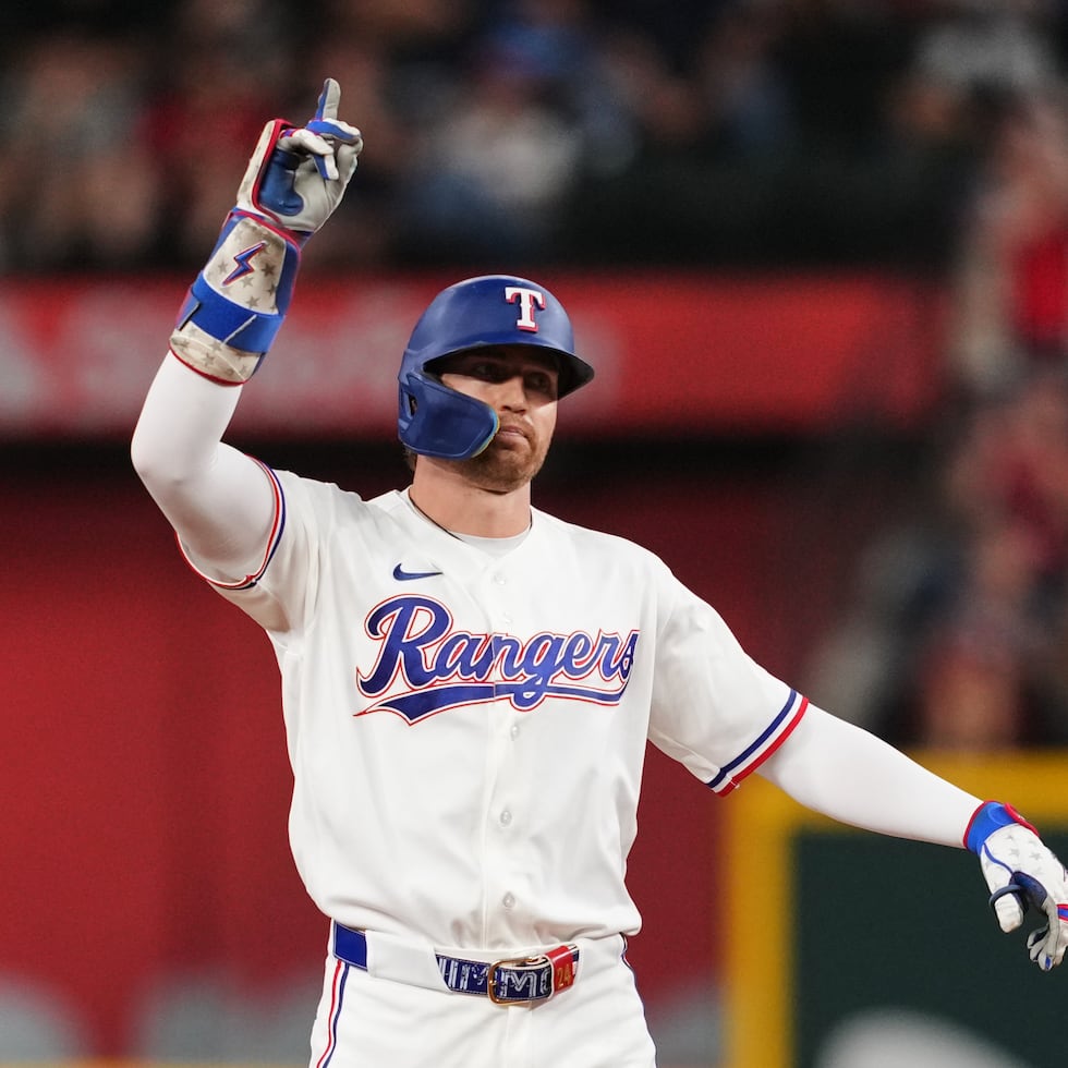 Brandon Nimmo fue clave en la victoria de los Rangers ante los Red Sox.