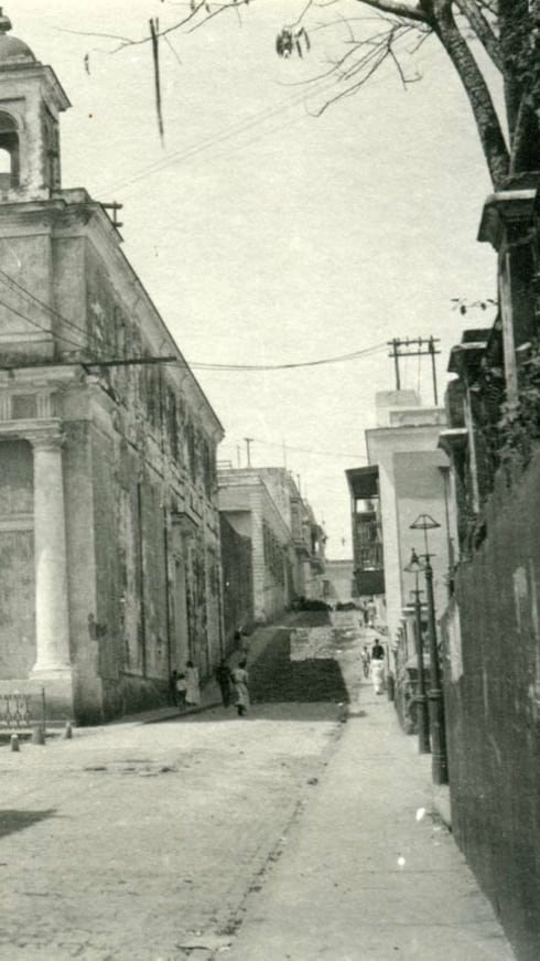 Foto histórica del edificio previo a su transformación en el hotel.