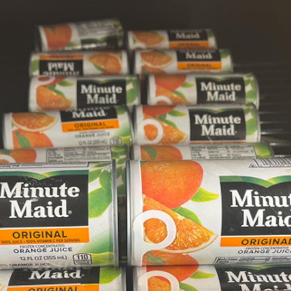 El zumo de naranja concentrado congelado Minute Maid.