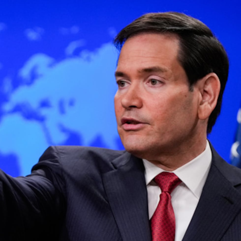 El secretario de Estado Marco Rubio habla durante una rueda de prensa en el Departamento de Estado, el viernes 19 de diciembre de 2025, en Washington. (AP Photo/Julia Demaree Nikhinson)