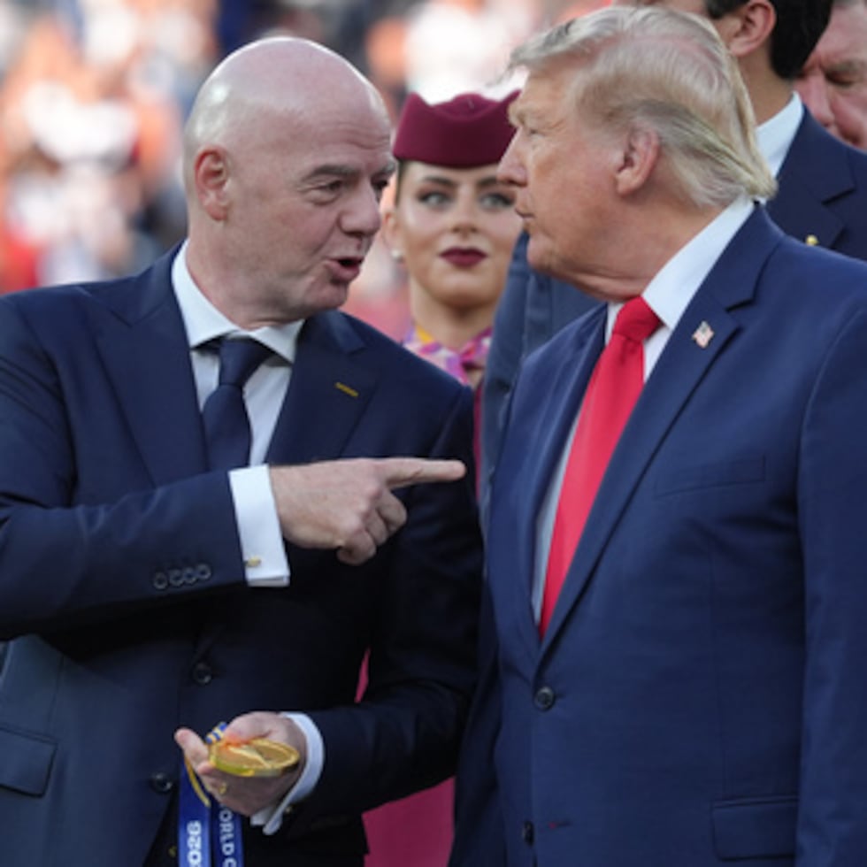 El presidente de la FIFA, Gianni Infantino, a la izquierda, y el presidente Donald J. Trump durante la final del pasado Mundial.