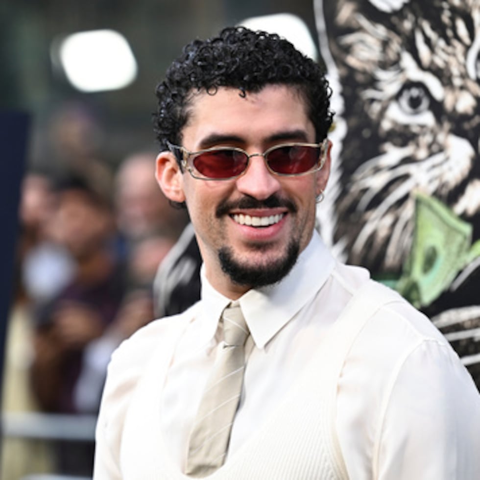 FILE - Benito Antonio Martinez Ocasio (aka Bad Bunny) appears at the premiere of "Caught Stealing" in New York on Aug. 26, 2025. (Photo by Evan Agostini/Invision/AP, File)