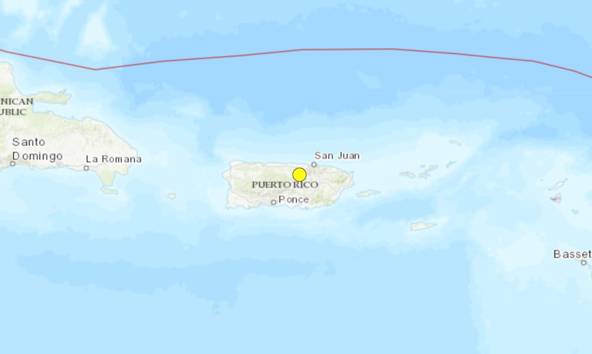 Registran temblor de magnitud 4.3 en la región central de Puerto Rico