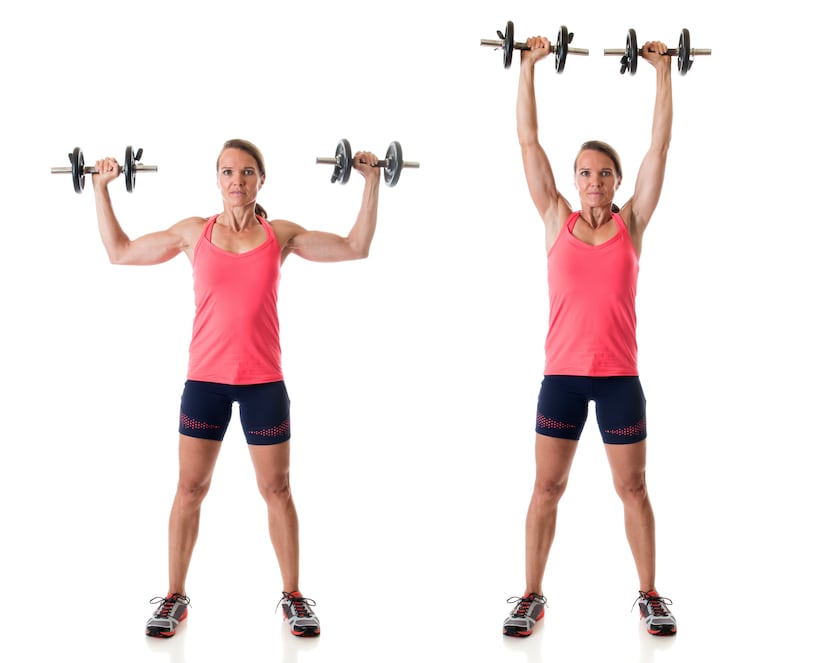 shoulder press o levantamiento desde los hombros