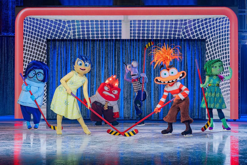 El público que vaya al espectáculo "Jump In!" de Disney On Ice podrá ver a los personajes de "Inside Out 2" como Ansiedad, Alegría, Tristeza, Desagrado, Furia y Temor.