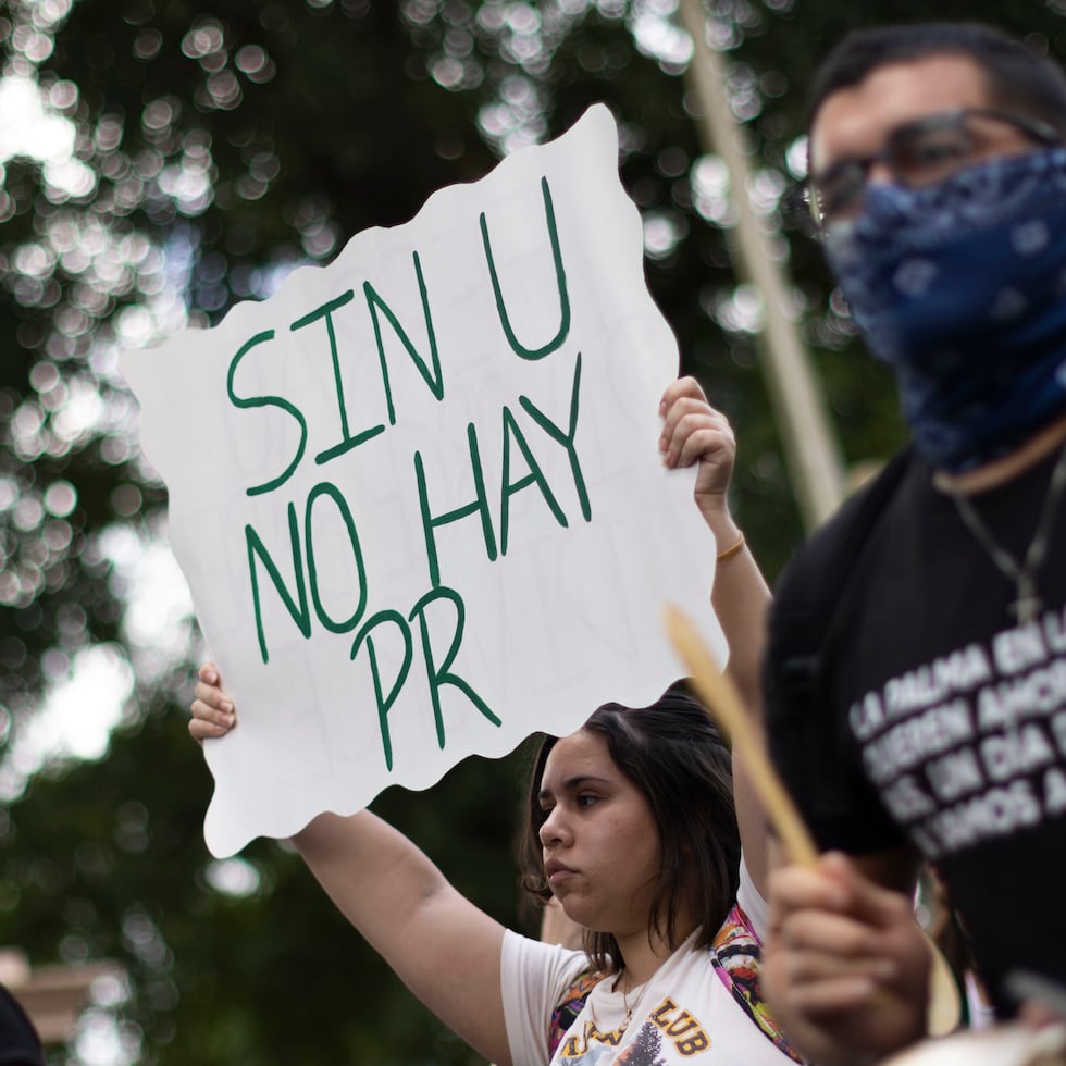 Foto de archivo de una manifestación en la Universidad de Puerto Rico.