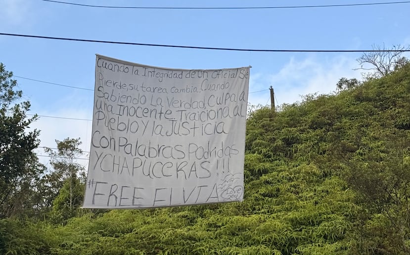 Otra sábana aparece en la ruta panorámica con mensaje alusivo al caso de Gabriela Nicole.