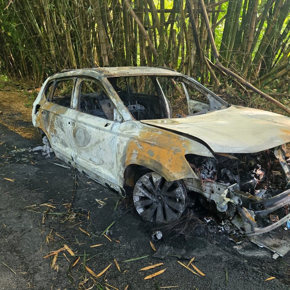El auto Volkswagen modelo Taos del año 2023, robado mediante carjacking en Arecibo, fue encontrado quemado en Utuado.
