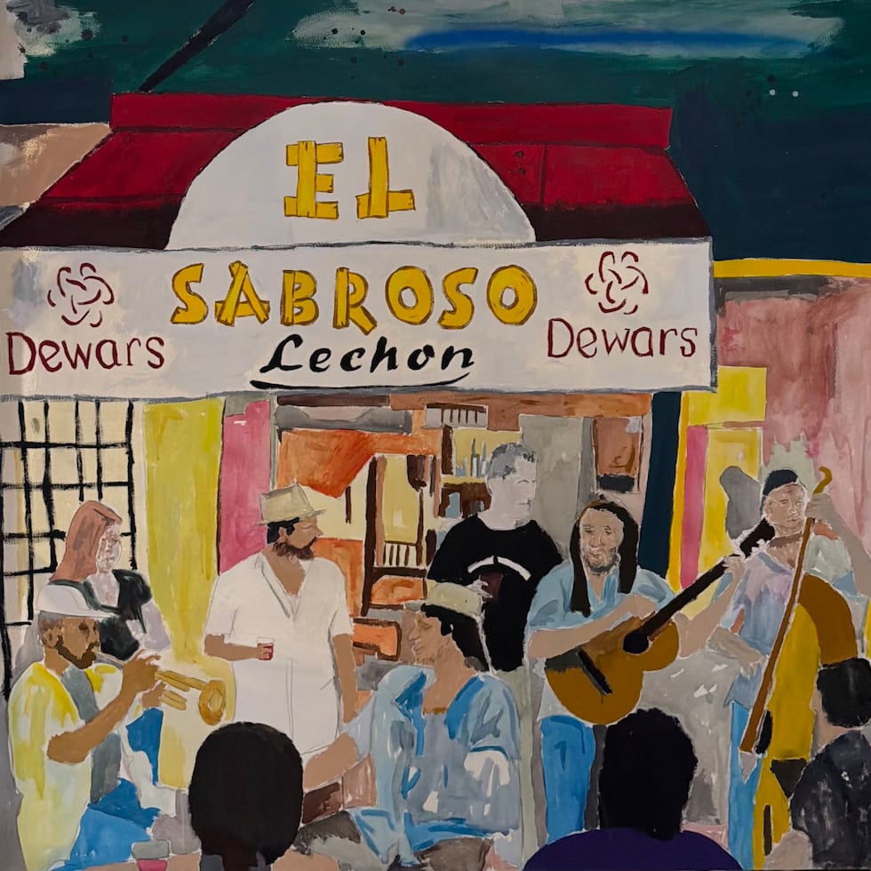 Fachadas, comercios y espacios de encuentro se convierten en protagonistas de escenas creadas por Bobby Cruz, donde la arquitectura, la música y la convivencia revelan distintas maneras de reconocerse, como es el caso de la pieza "El Sabroso".