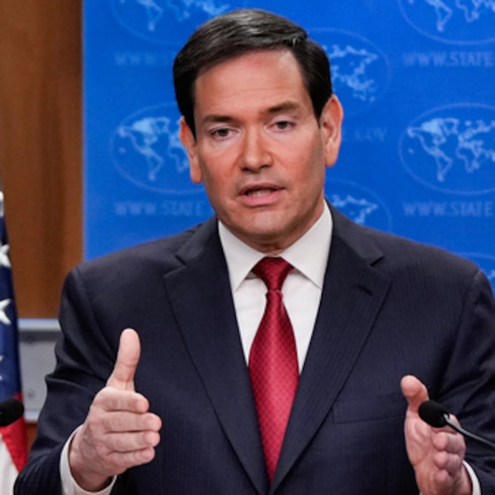 El secretario de Estado Marco Rubio en conferencia de prensa en la sede del Departamento de Estado en Washington el 19 de diciembre del 2025. (AP foto/Julia Demaree Nikhinson)