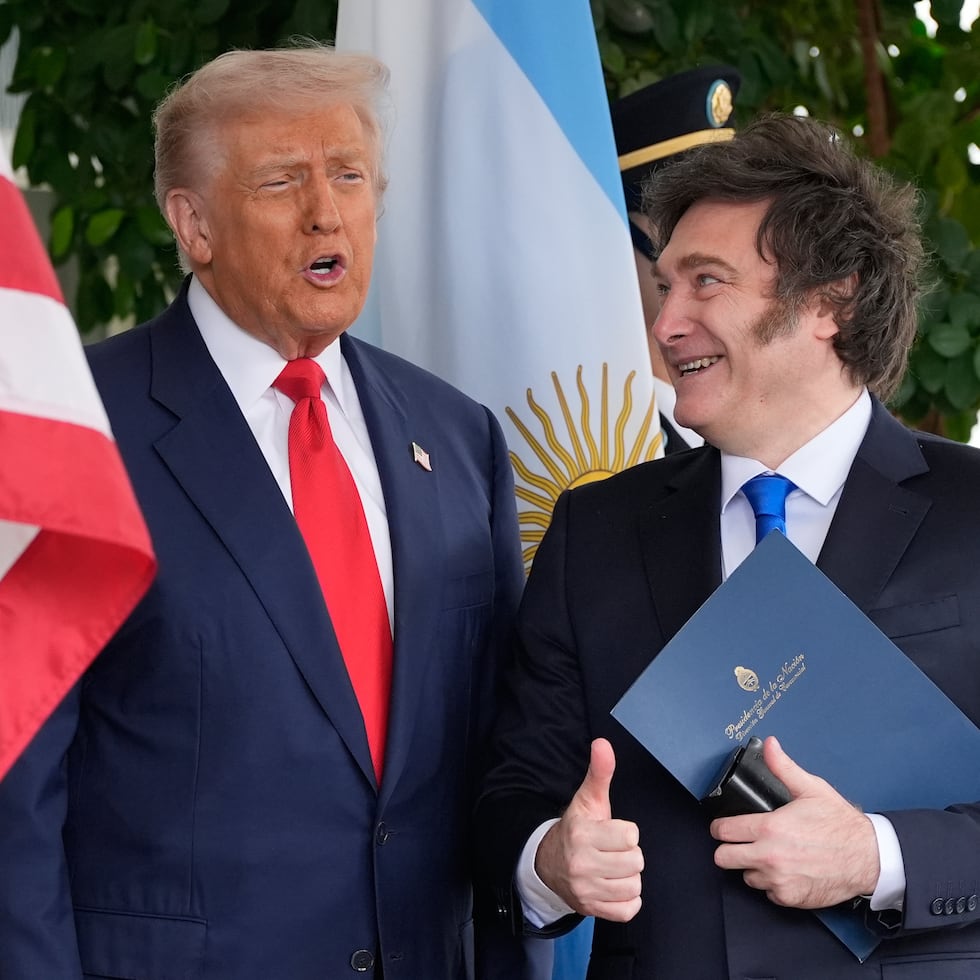 El presidente Donald Trump junto a su contraparte argentino, Javier Milei.
