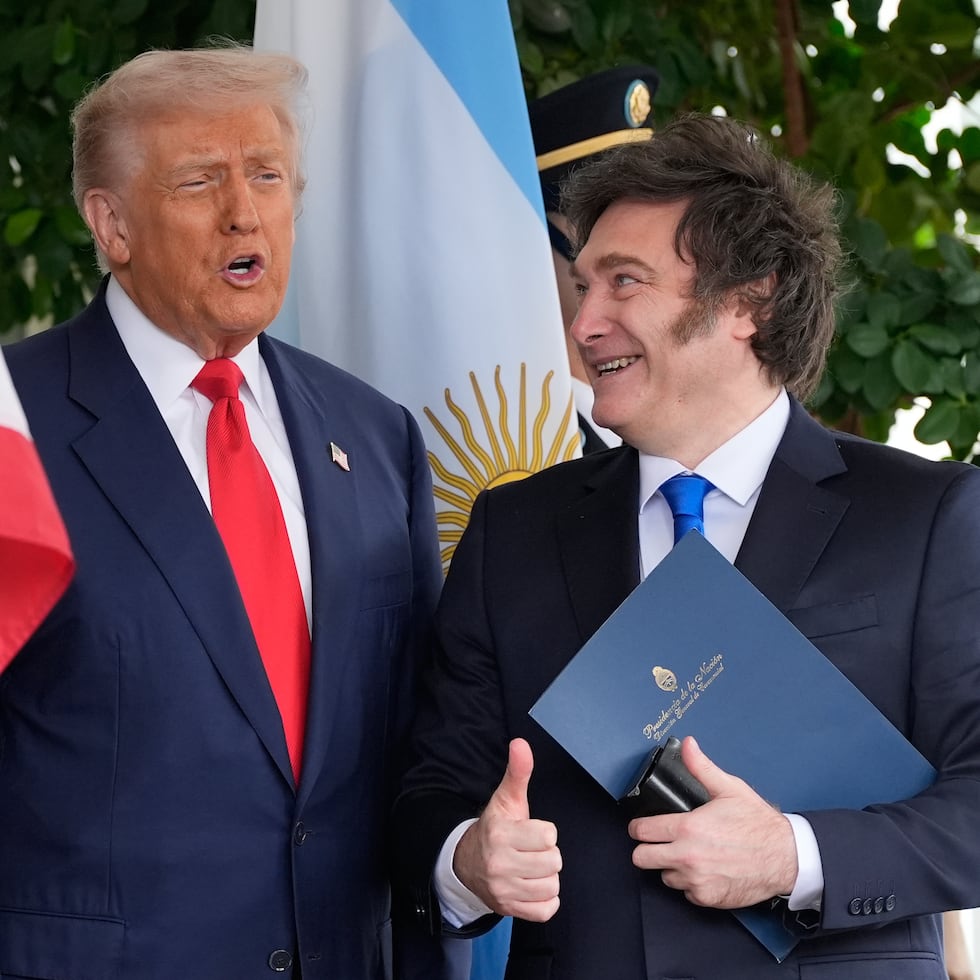 El presidente de Estados Unidos, Donald Trump, junto a Javier Milei el pasado 14 de octubre en Washington.