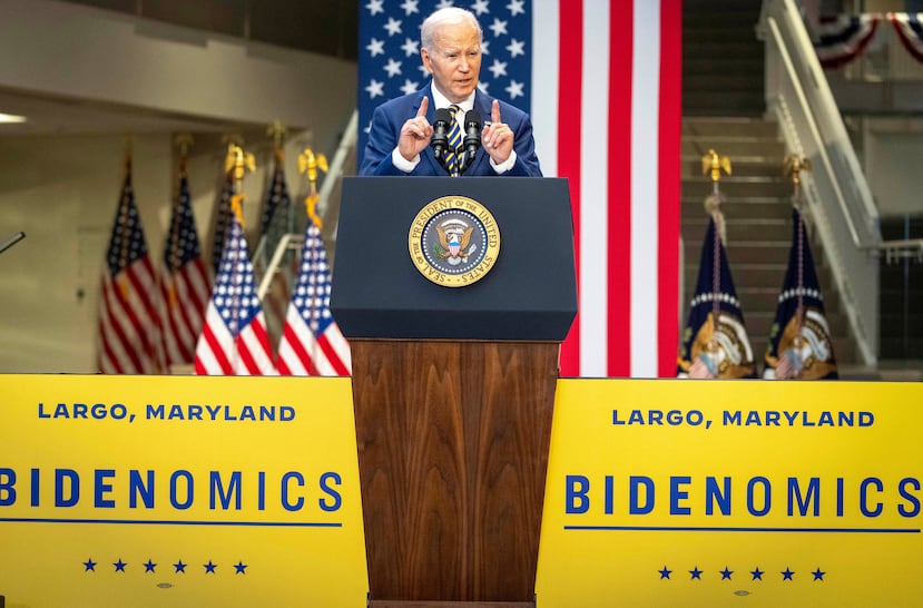 FILE - President Joe Biden speaks about the economy at Prince George's Community College, Center for the Performing Arts, Sept. 14, 2023, in Largo, Md. (AP Photo/Alex Brandon, File)