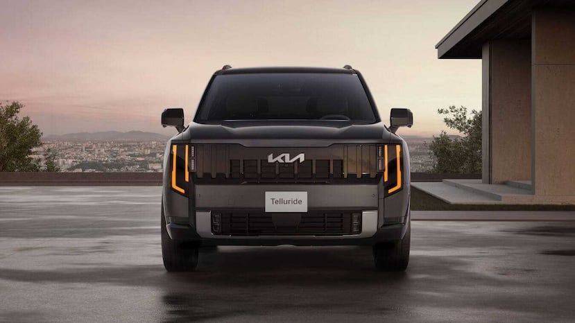 El diseño de la Kia Telluride 2027 se destaca por su parrilla frontal.