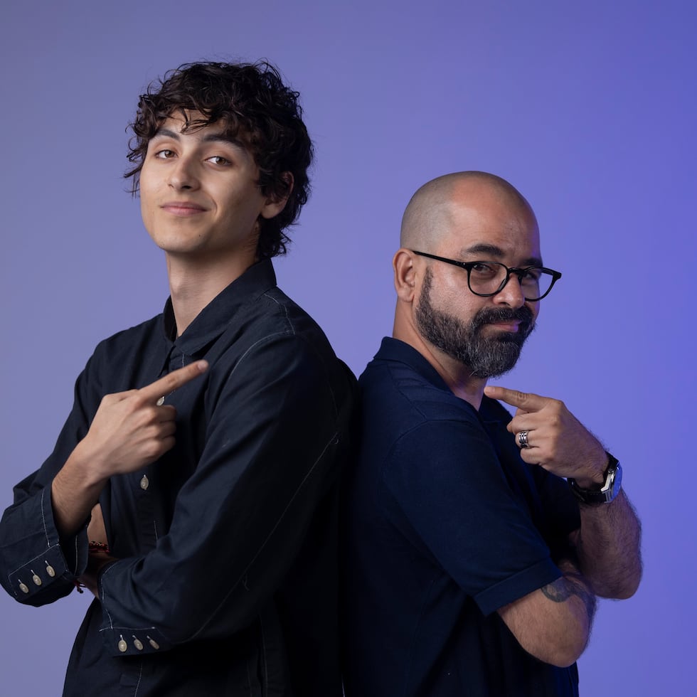 Actor Marcel Ruiz, left, with his father and film director Carlitos Ruiz-Ruiz, who brought the Puerto Rican feature film "Summer of Three" to life.
