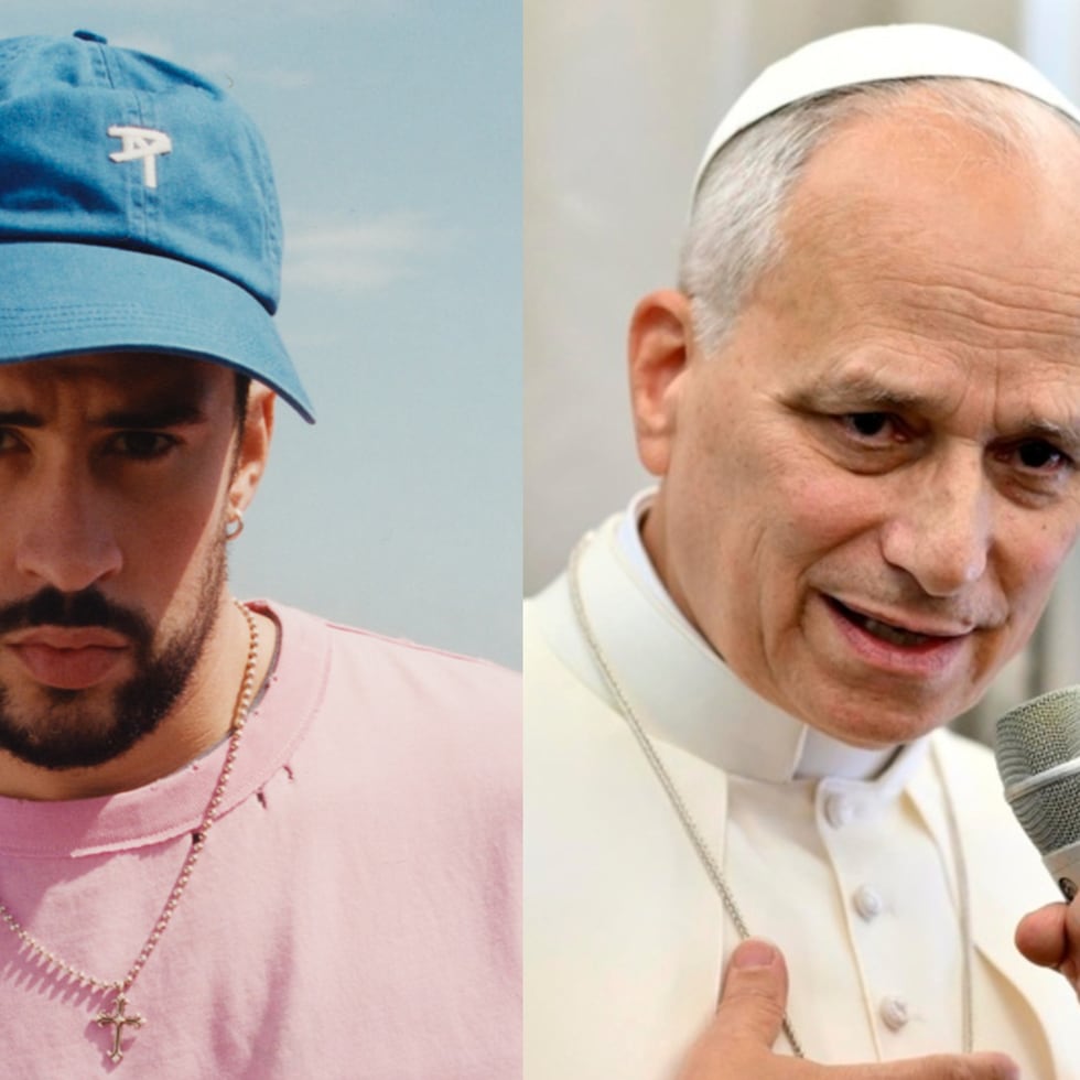Bad Bunny, a la izquierda, y el papa León XIV, a la derecha, coincidirán en la ciudad de Madrid a principios de junio de 2026.