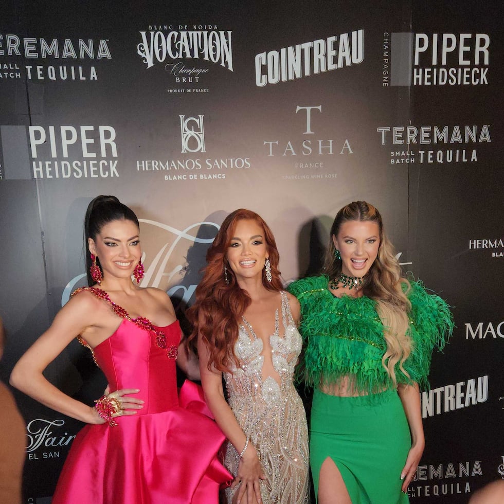 Miss Universe Puerto Rico 2026, Jennifer Barreto; Miss Universe 2006, Zuleyka Rivera y Miss Universe Puerto Rico 2019, Madison Anderson.