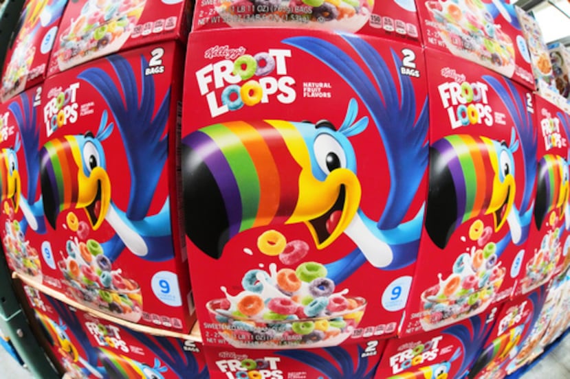 ARCHIVO - Este es un expositor de Froot Loops de Kellogg's en un Costco de Pittsburgh, el lunes 14 de julio de 2025. (AP Photo/Gene J. Puskar, Archivo)