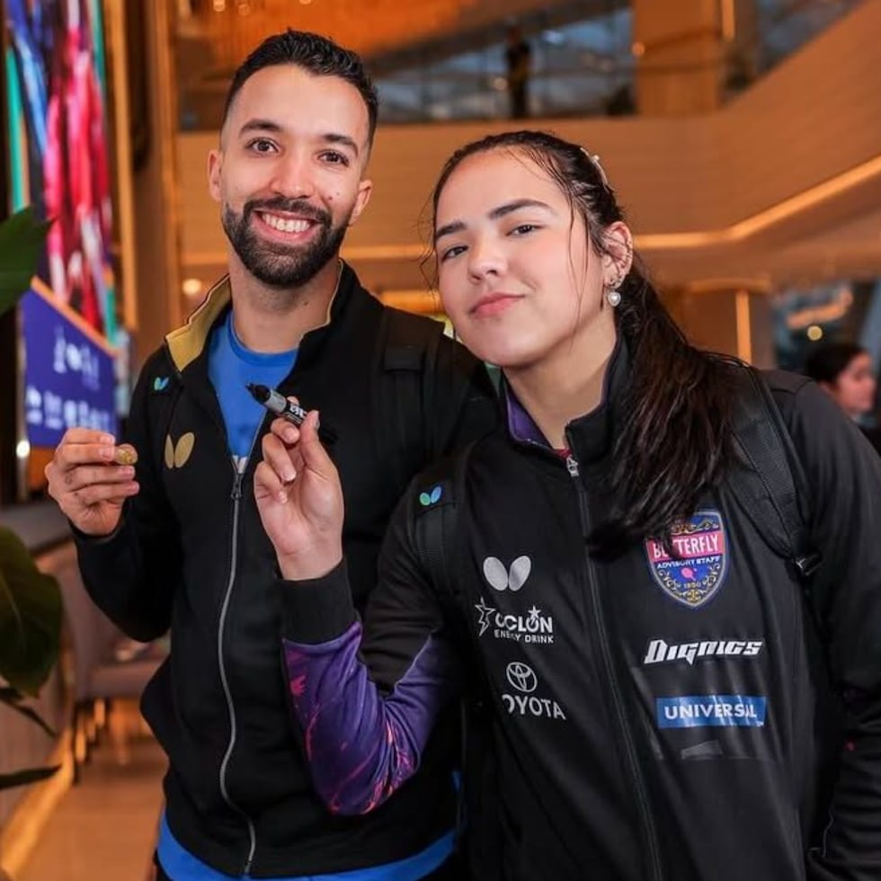 Concentración y buen ánimo: Adriana Díaz con Daniel González.