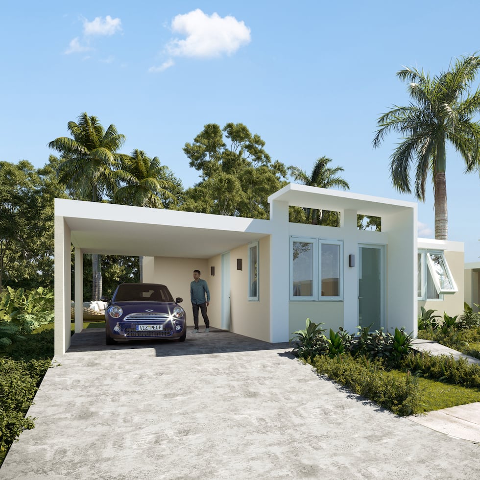 The houses commissioned by the Department of Housing from private developers to relocate families displaced by Hurricane María and other disasters have uniform requirements, including resilience standards and being single-story. In the photo, the Vista Verde model in Naguabo, developed by Pavarini Land Development.