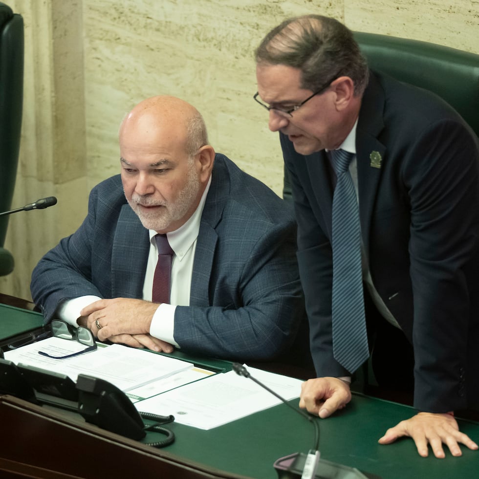 Sobre estas líneas, el presidente de la Cámara de Representantes, Carlos “Johnny” Méndez, junto al portavoz de la mayoría del PNP, José “Pichy” Torres Zamora.