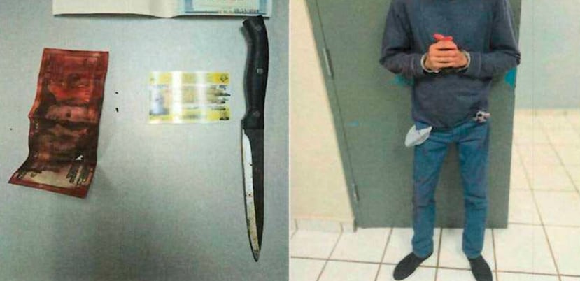 La denuncia del FBI incluyó una imagen del imputado y de varios artículos que le fueron ocupados al ser detenido.