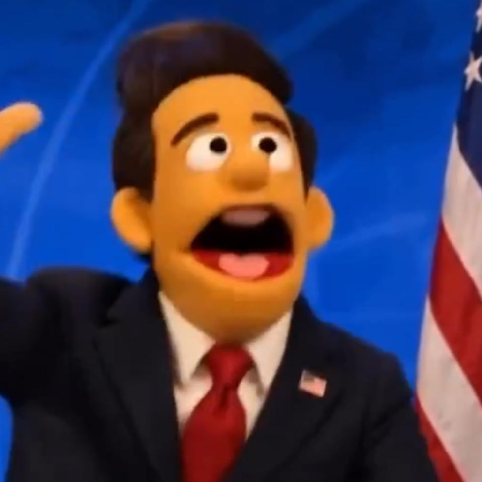 Captura de video tomada a través de rastreo de redes, que muestra una marioneta del secretario de Estado de Estados Unidos, Marco Rubio.