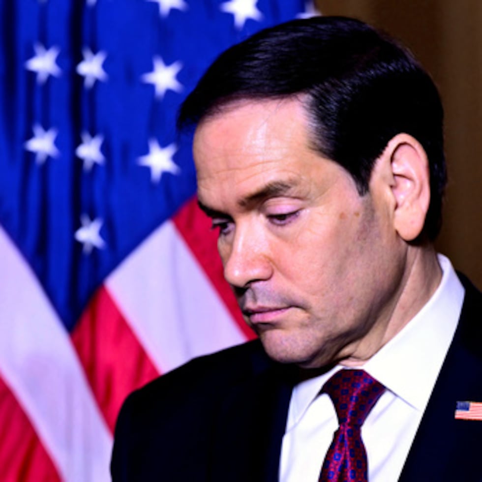 El secretario de Estado de Estados Unidos, Marco Rubio, en una conferencia de prensa en la embajada estadounidense en Roma, Italia, el viernes 8 de mayo de 2026.