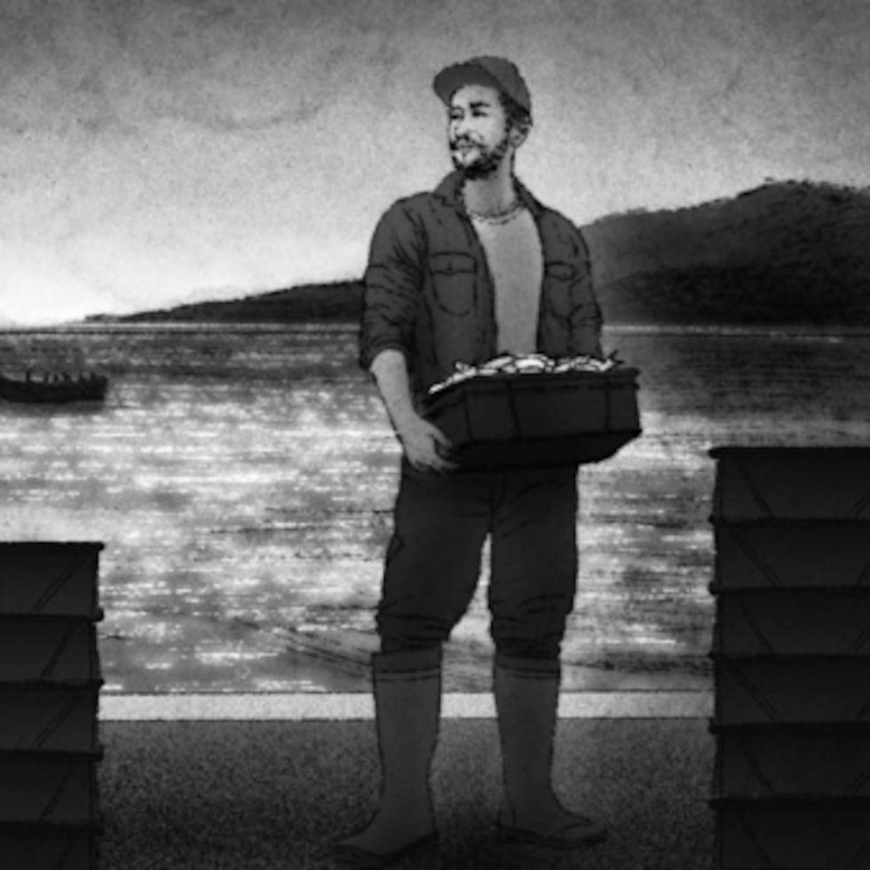 Ilustración sobre la pesca en Puerto Rico.