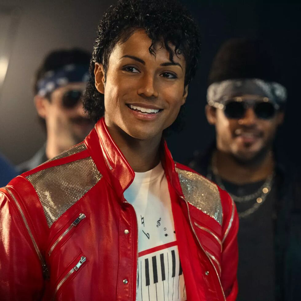 Jaafar Jackson en una escena de “Michael.” (Glen Wilson / Lionsgate)
