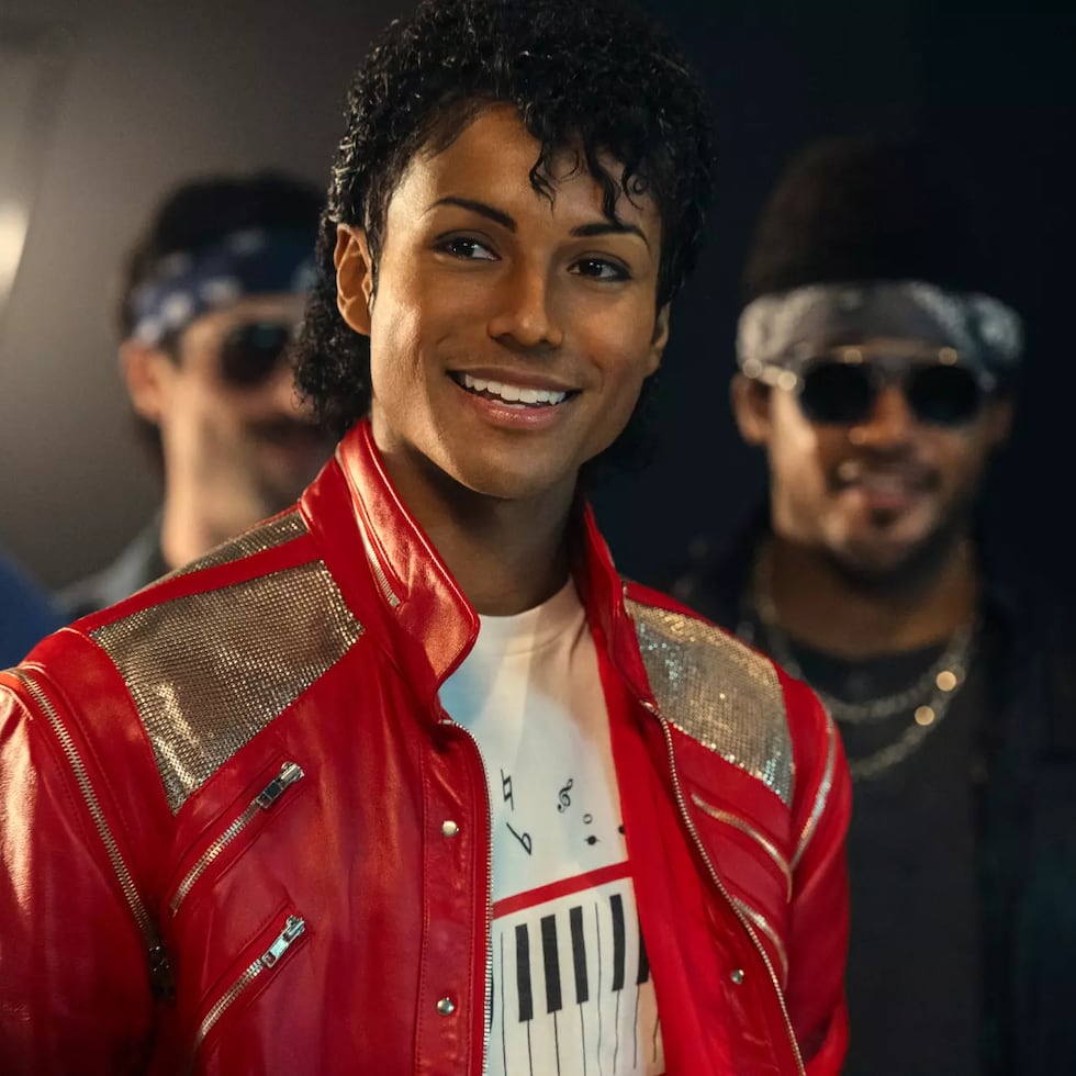 Jaafar Jackson en una escena de “Michael.” (Glen Wilson / Lionsgate)