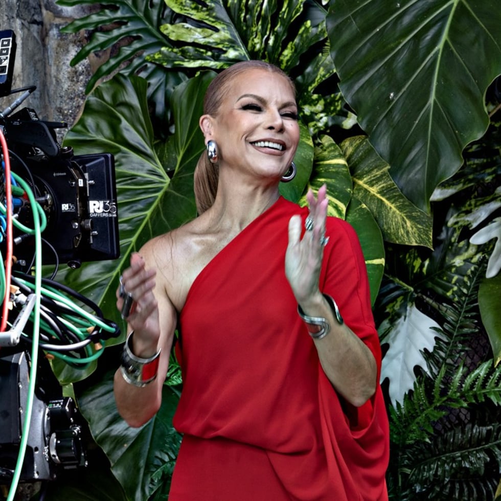 Olga Tañón durante el primer día de grabación del especial de Navidad del Banco Popular 2025.
