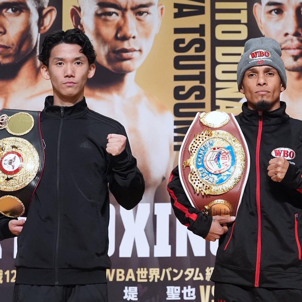 Kyosuke Takami (izquierda) y René Santiago (derecha) participaron de una conferencia de prensa en Japón.