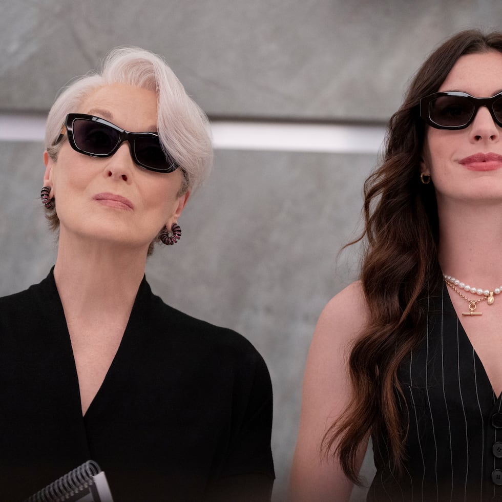 Meryl Streep y Anne Hathaway en el set de The Devil Wears Prada 2