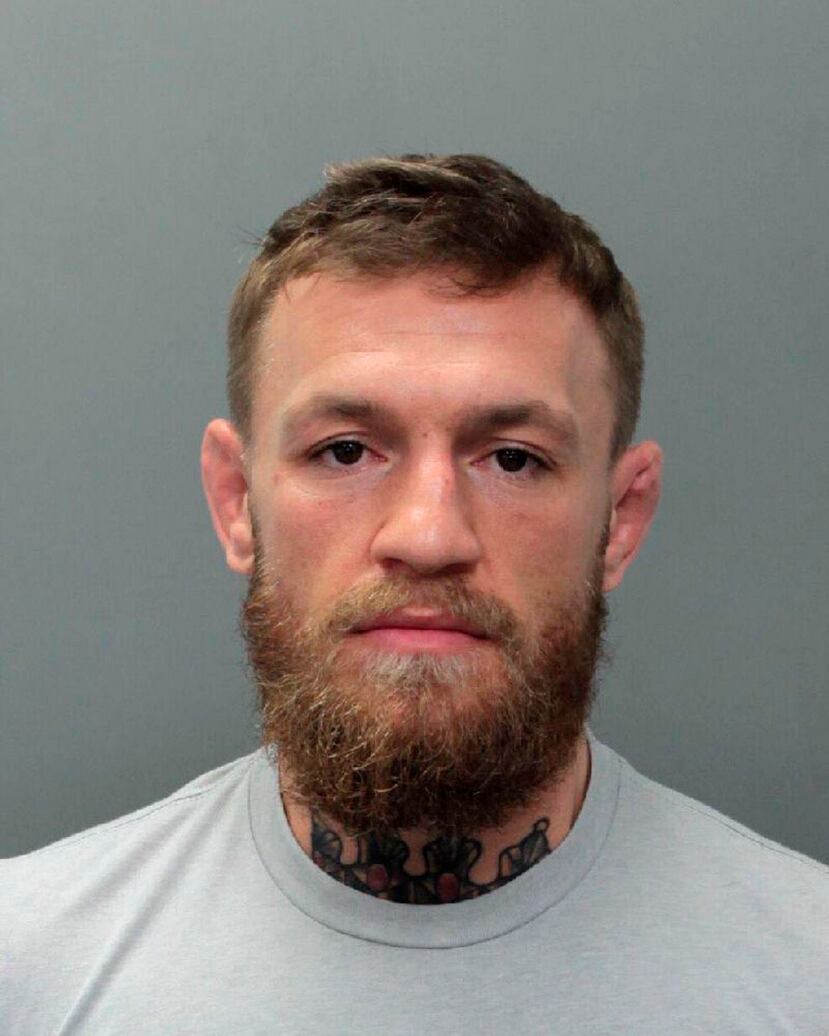 Foto del fichaje de Conor McGregor suministrada por la policía de Miami Beach. (Miami Beach Police Department vía AP)