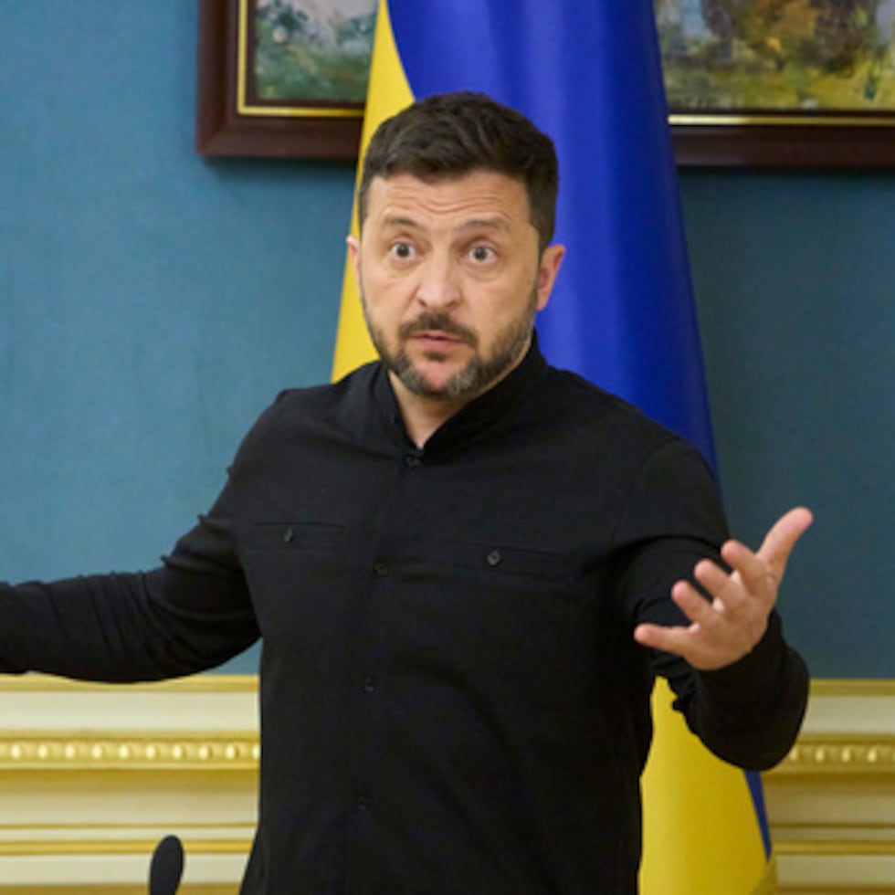 Volodymyr Zelensky ofrece una conferencia de prensa en Kiev, Ucrania,
