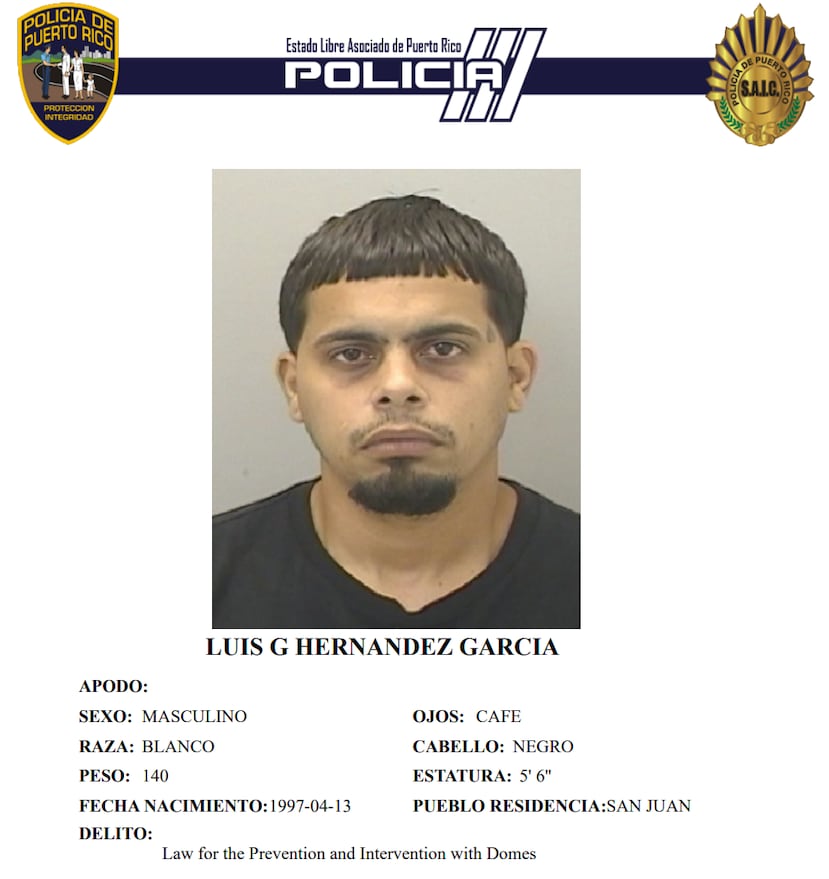 Ficha suministrada por la Policía de Luis Gadiel Hernández García.