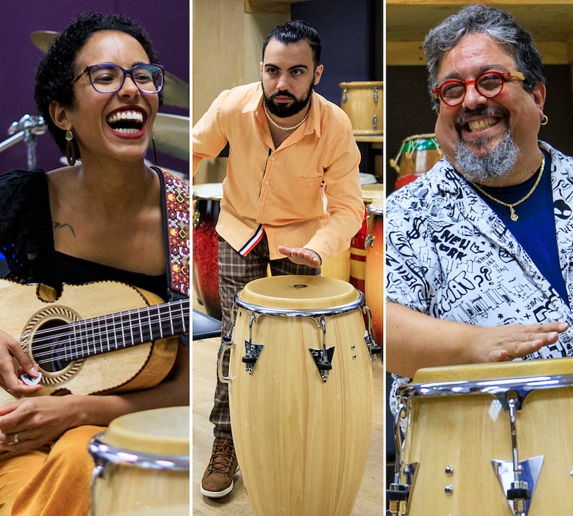 Fabiola Méndez Quiñones, David Antonio Rosado y Eguie Castrillo, egresada, estudiante y profesor del Berklee College of Music, respectivamente.