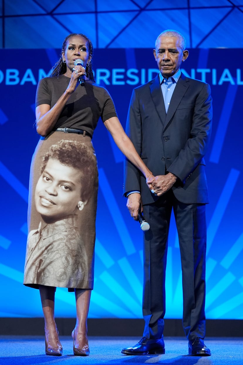 La falda de Michelle Obama era un homenaje a su madre, Marian Robinson.