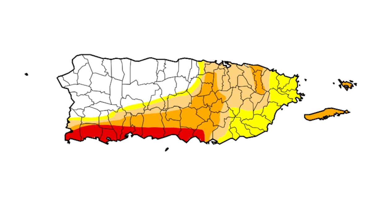 Sequía en Puerto Rico baja al 64.22% del territorio tras lluvias moderadas