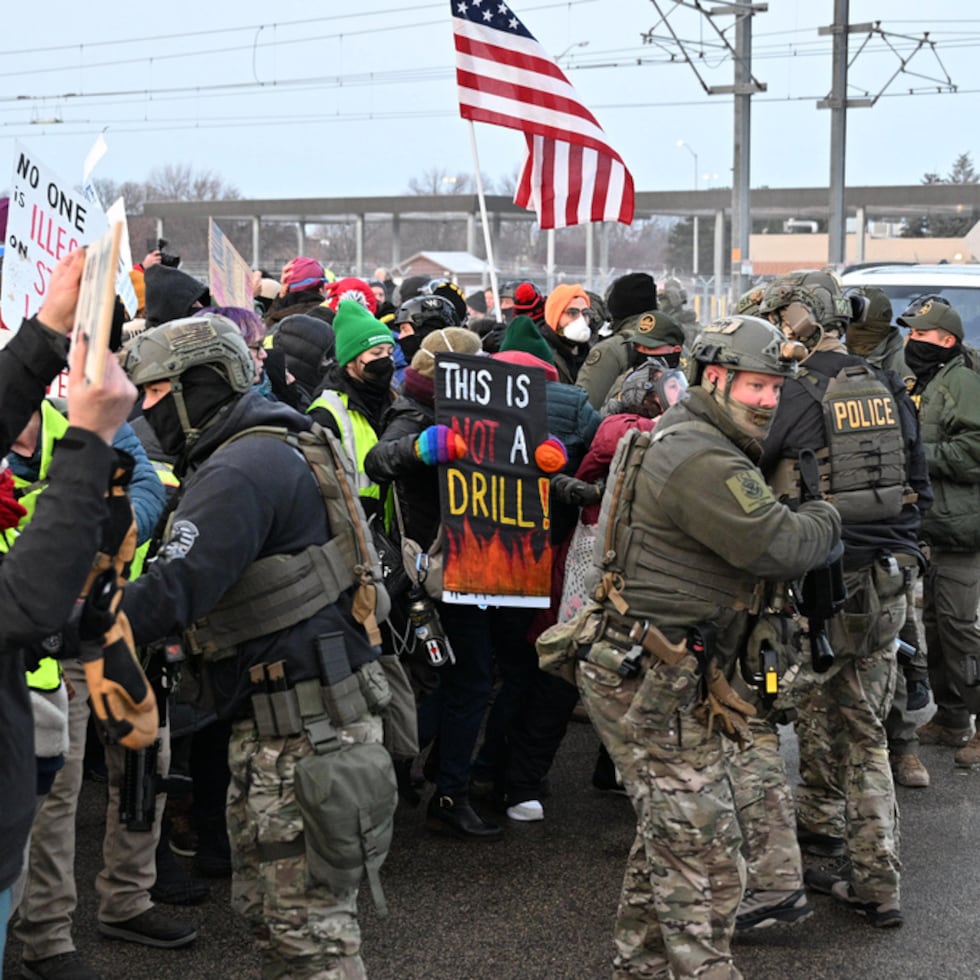 Manifestantes en Minneapolis.