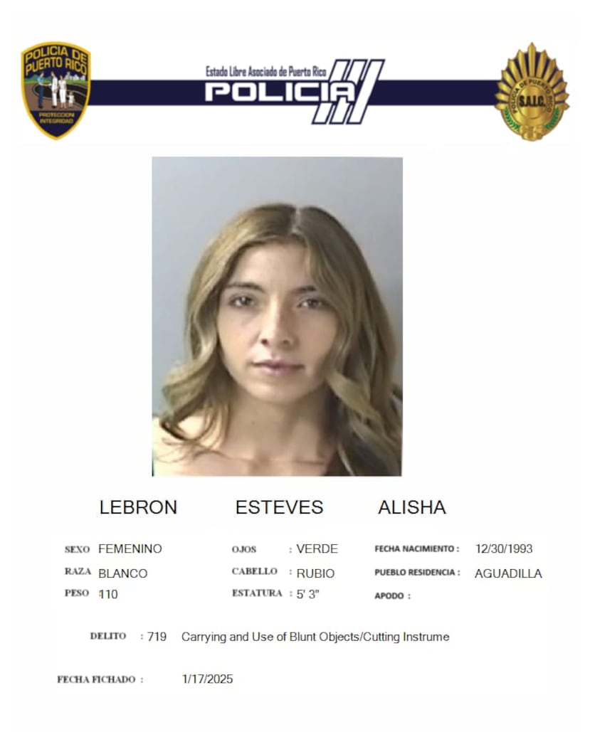 Alisha Lebrón Estéves, enfrenta cargos por  la agresión a una mesera en Rincón.