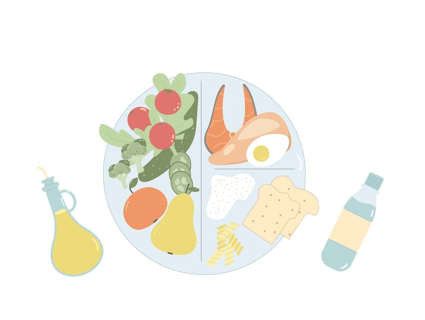 Así es como Michelle Carrillo, licenciada en Nutrición, recomienda distribuir los alimentos en tu plato.